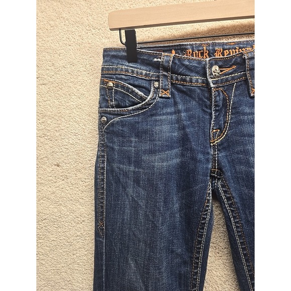 Rock Revival Patti Boot Cut Studs Womens Jeans Staight 28 Low Rise - Picture 9 of 16